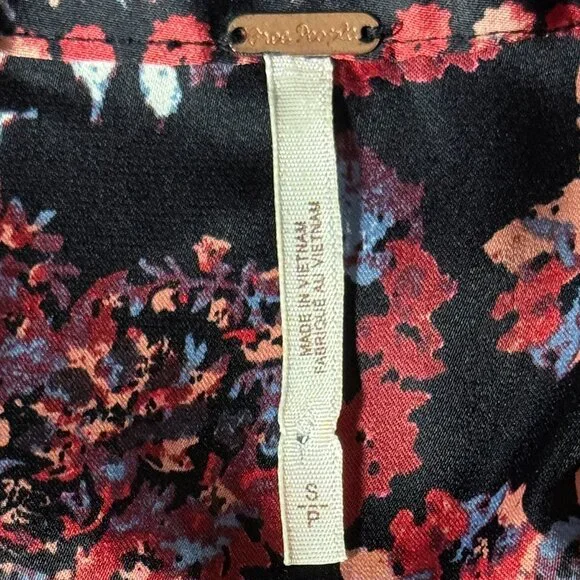 FREE PEOPLE FLORAL BOHO COTTAGECORE BLOUSE ROMANTIC HIPPIE FLOWER CHILD SMALL - Picture 7 of 9